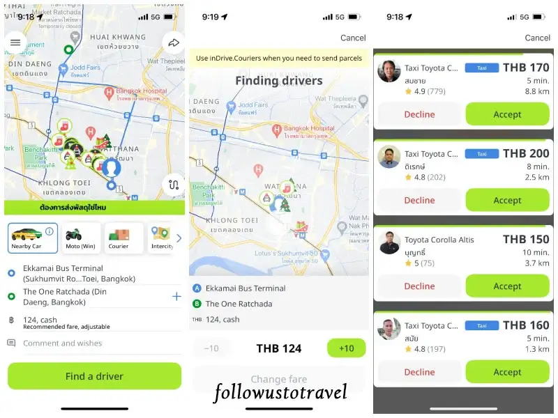 曼谷交通 APP 叫車