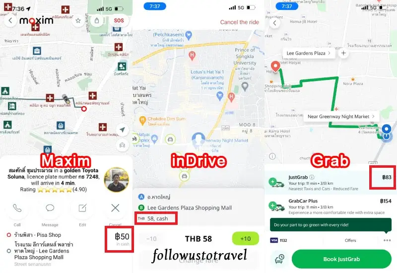 泰国合艾叫车APP 泰国叫车APP