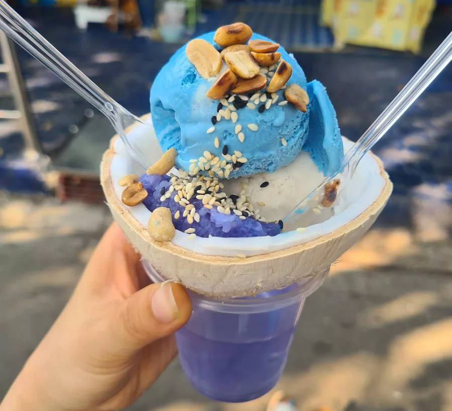 清萊藍廟藍色冰淇淋