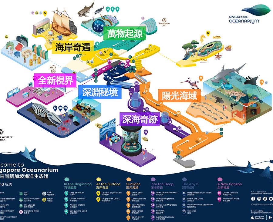 新加坡海洋生態館地圖