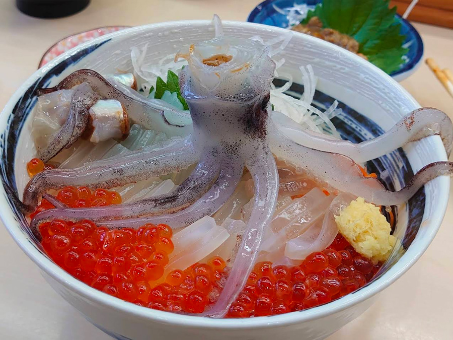 活烏賊丼