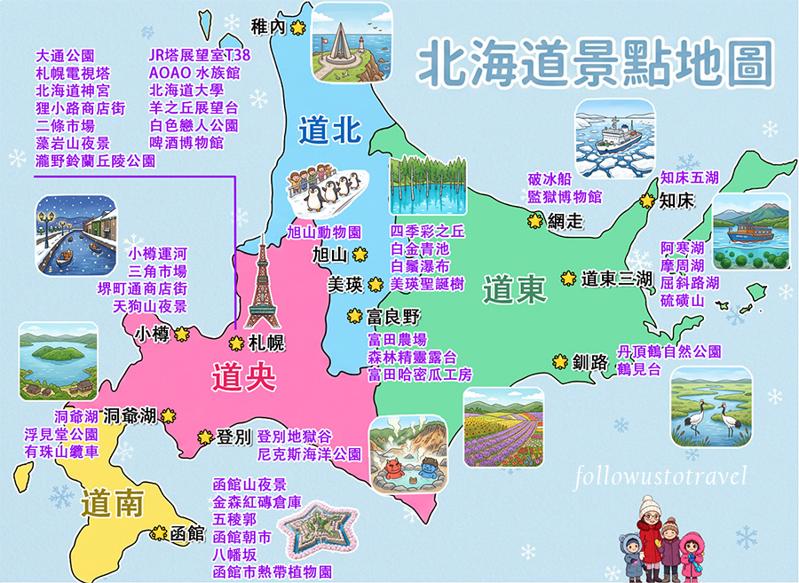 北海道景點地圖